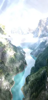 Scenic river through lush mountains in daylight.