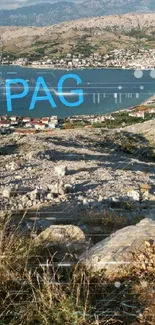 Pag Island scenic coastline mobile wallpaper.