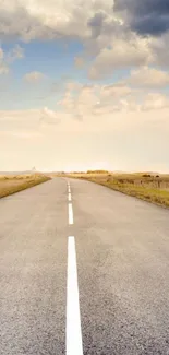 Wide open road under a vibrant sky, perfect for travel lovers.