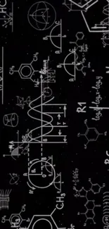 Black background with scientific formulas and diagrams.