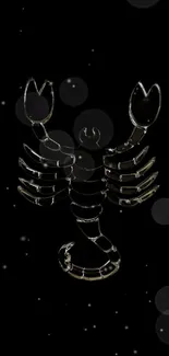 Scorpio zodiac design on a black background with a mystical aesthetic.