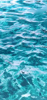 Aqua blue ocean ripples create a calming mobile wallpaper.