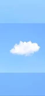 A single white cloud against a blue sky, ideal for mobile wallpaper.