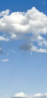 Fluffy white clouds against a serene blue sky.