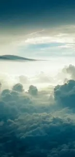 Serene cloudscape with shades of blue and white in a peaceful sky.