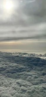 Serene sky with clouds and sunlight.