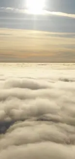 Sunlit clouds with tranquil sky view.