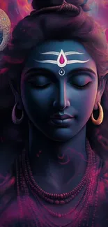 Serene divine figure with vibrant colors.