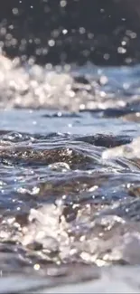 Mobile wallpaper featuring serene flowing water under soft light.