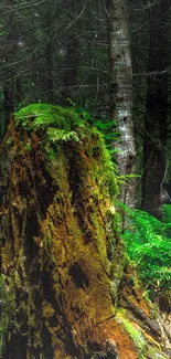 Serene forest path with lush greenery and natural light.