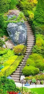 Stunning garden path surrounded by lush greenery and vibrant blooms.