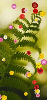 Close-up of a green fern leaf with a soft, blurred background.