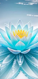 Serene ice lotus bloom with snowy petals.