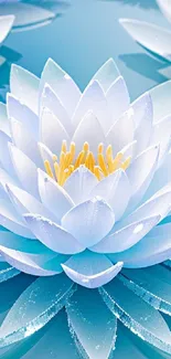 Serene blue lotus blossom wallpaper for mobile.