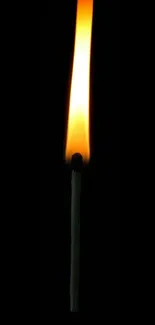 A glowing matchstick with flame against a dark background, minimalistic design.