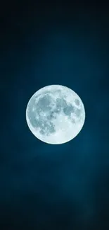 Full moon in dark blue sky mobile wallpaper