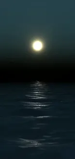 Moonlit ocean wallpaper with serene waters and a glowing night sky.