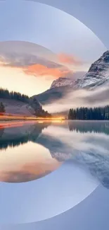 Beautiful mountain lake at sunset creating a serene reflection.