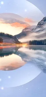 Tranquil mountain lake with vibrant reflections.