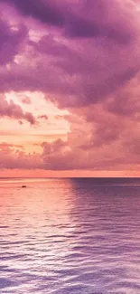 Purple and pink ocean sunset with a serene seascape.