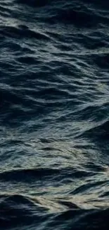 Serene dark blue ocean waves wallpaper for mobile devices.