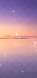 Serene pastel sky wallpaper with starlike sparkles.