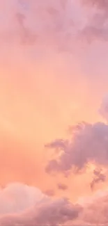 Serene pink and orange sunset clouds create a tranquil mobile wallpaper.