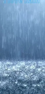 Serene rainfall over a tranquil landscape.