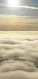 Serene view of fluffy clouds under a warm sky.