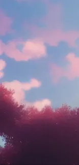 Anime character floats against a sky with pink clouds and sunset hues.