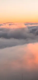 Pastel clouds during a stunning sunset over a tranquil landscape.