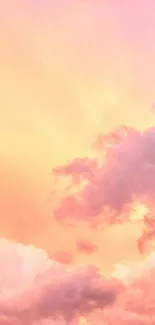 Serene pink and orange sunset clouds wallpaper.