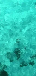 Turquoise water texture mobile wallpaper, calming oceanic background.