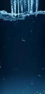 Dark blue underwater splash wallpaper for mobile phones.