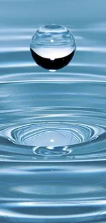 Mobile wallpaper featuring a droplet above serene water ripples.