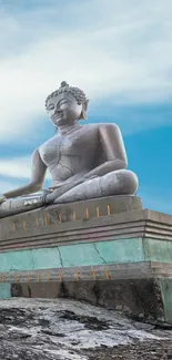 Buddha statue with blue sky background