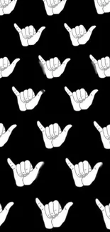 Shaka hand gesture repeating pattern wallpaper.