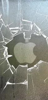 Shattered glass with Apple logo wallpaper