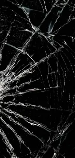 Shattered glass on black background, creating a striking visual impact.