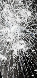 Shattered glass pattern on a mobile wallpaper with high contrast design.