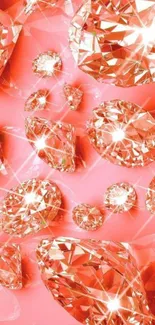 Sparkling diamonds on vibrant pink background.