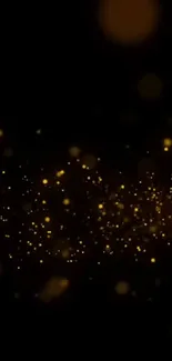 Mobile wallpaper featuring shimmering gold sparkles on a dark background.