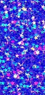 Vibrant blue star pattern background.