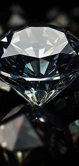 A high-definition diamond with exquisite sparkle on a black background.