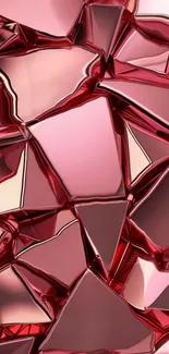 A shiny pink abstract geometric pattern design.