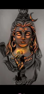 Mystical depiction of Lord Shiva with glowing details.