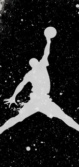 Silhouette athlete in action with black and white contrast on mobile wallpaper.