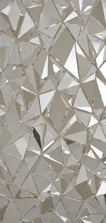 Silver geometric mirrored triangles wallpaper.