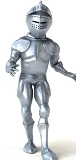 Silver knight armor on white background.