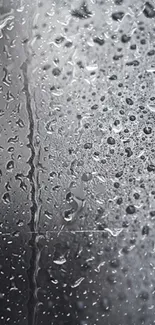 Gray raindrop wallpaper on a glass surface for mobile phones.